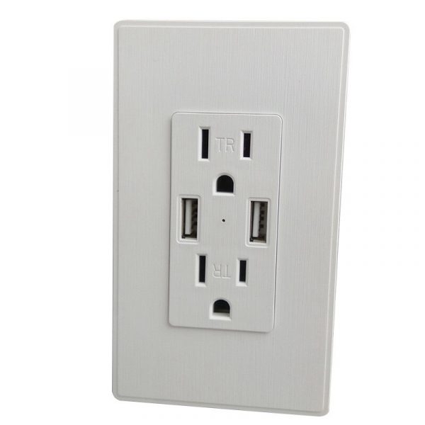TOMA CORRIENTE PARA PARED AMERICANO CON 2 USB