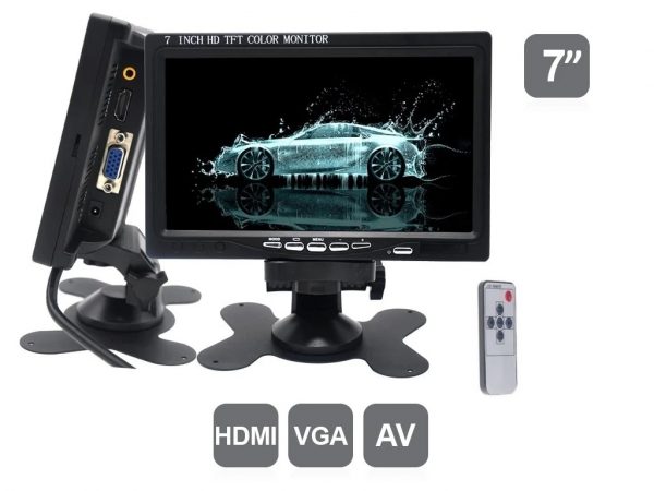 MONITOR LCD HD DE 7 PULGADAS CON HDMI, VGA, AV