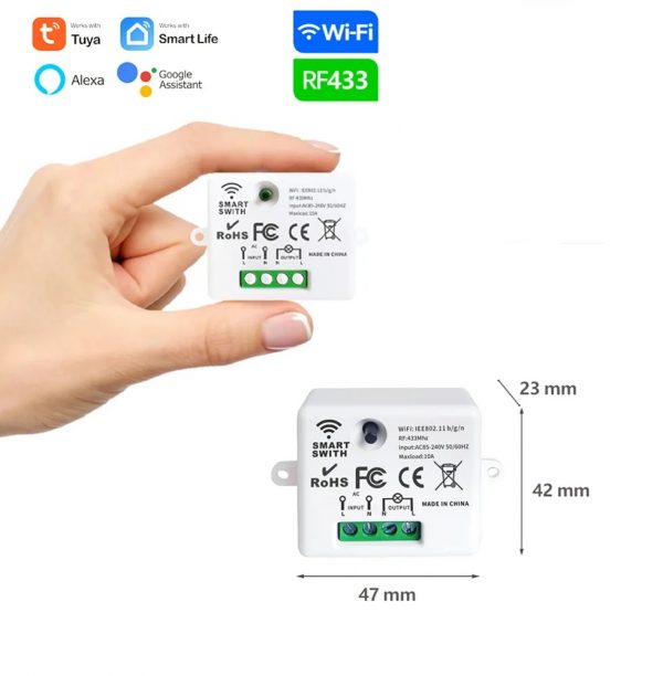 TUYA SMART SWITCH WIFI + RF 433mhz REMOTE RELAY AC 110V - 220V