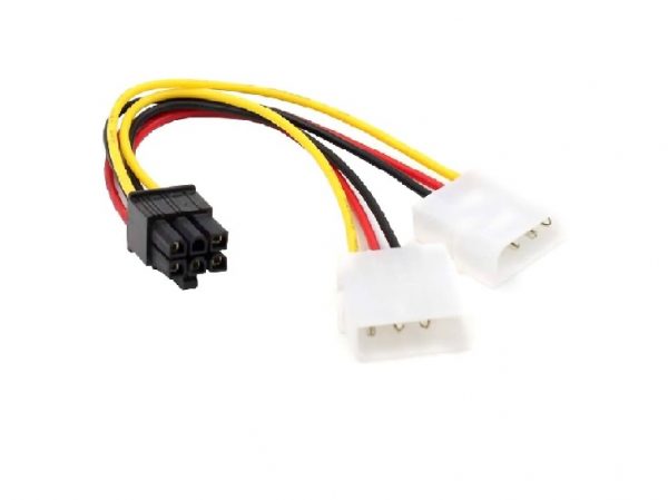 CABLE IDE DUAL A 6 PINES PCI EXPRESS PARA TARJETA DE VIDEO