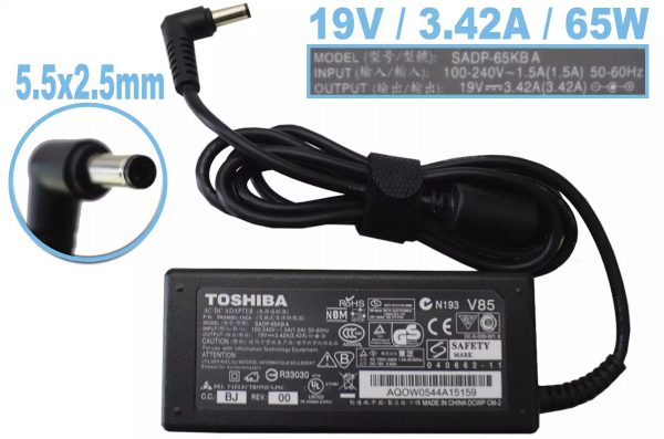 CARGADOR PARA TOSHIBA 19V  3.42A  5.5*2.5MM