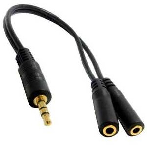 CABLE DE AUDIO SPLINTER MACHO 3.5MM A 2 HEMBRA 3.5