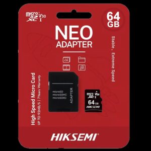 MICRO SD HIKSEMI NEO C1 / 64GB / CLASE 10 V30 / 2EN1 / 92MB/S